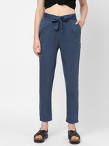 High-Rise Paper Bag Pants - Airforce