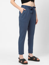 High-Rise Paper Bag Pants - Airforce