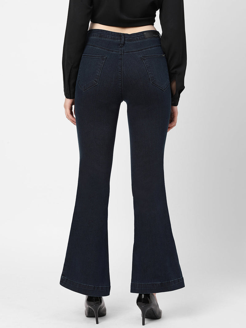 K5013 High-Rise Flared Jeans - Navy