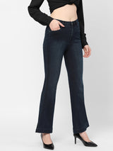 K5013 High-Rise Flared Jeans - Navy