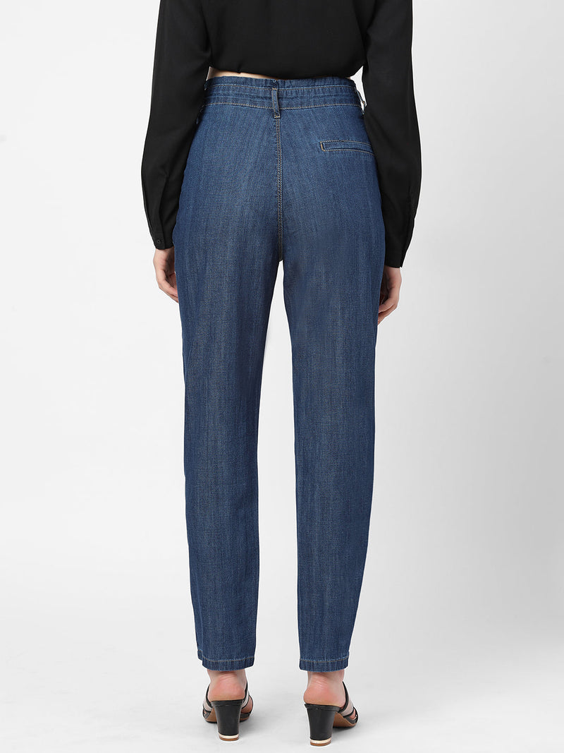 High-Rise Baggy Fit Jeans - Blue