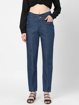 High-Rise Baggy Fit Jeans - Blue