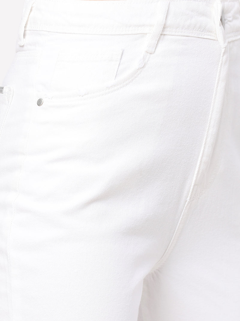 K5067 Super High-Rise Straight Jeans - White
