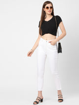 K5067 Super High-Rise Straight Jeans - White