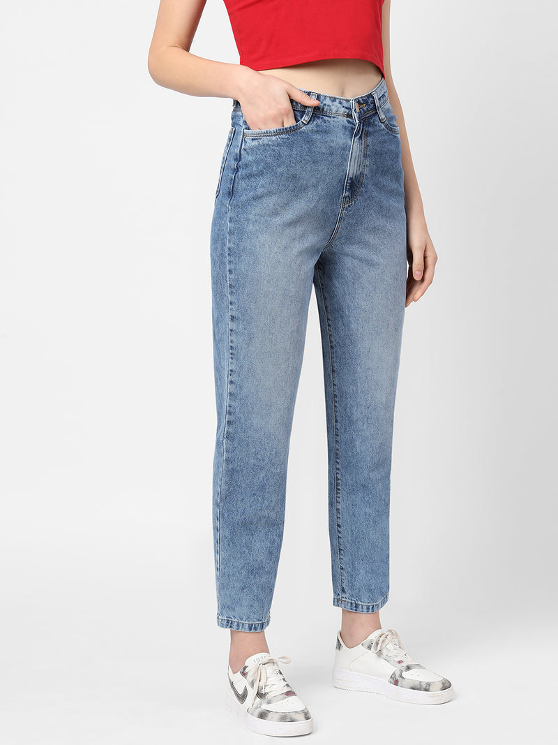 K5085 High Rise Mom Fit - Light Blue