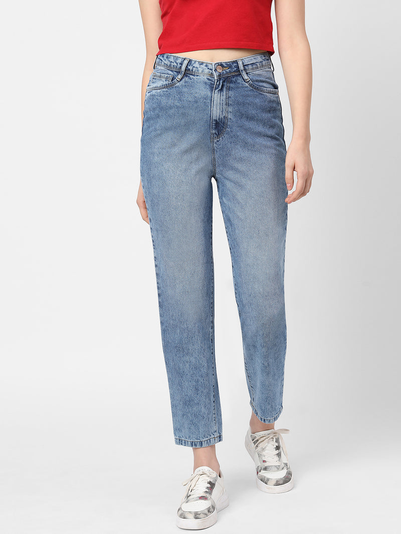 K5085 High Rise Mom Fit - Light Blue