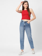 K5085 High Rise Mom Fit - Light Blue