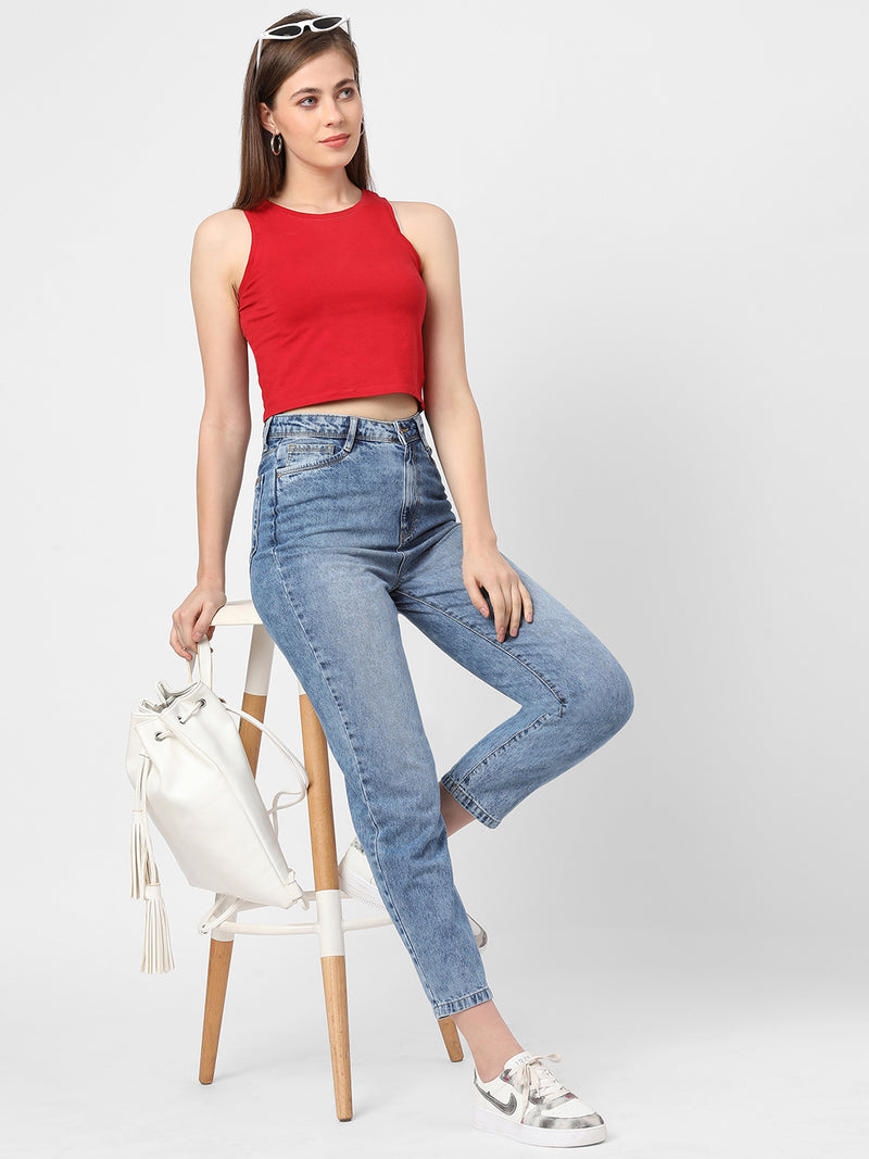 K5085 High Rise Mom Fit - Light Blue
