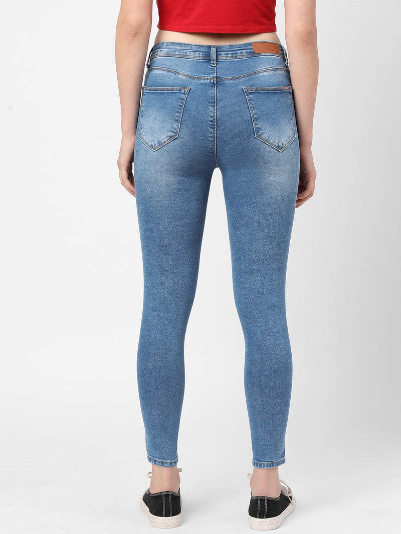 K4014 High-Rise Skinny Jeans - Blue