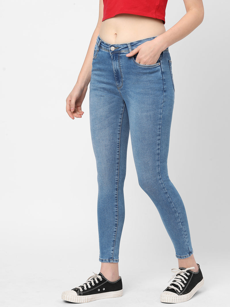 K4014 High-Rise Skinny Jeans - Blue