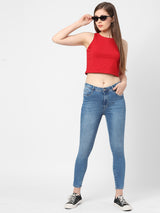 K4014 High-Rise Skinny Jeans - Blue