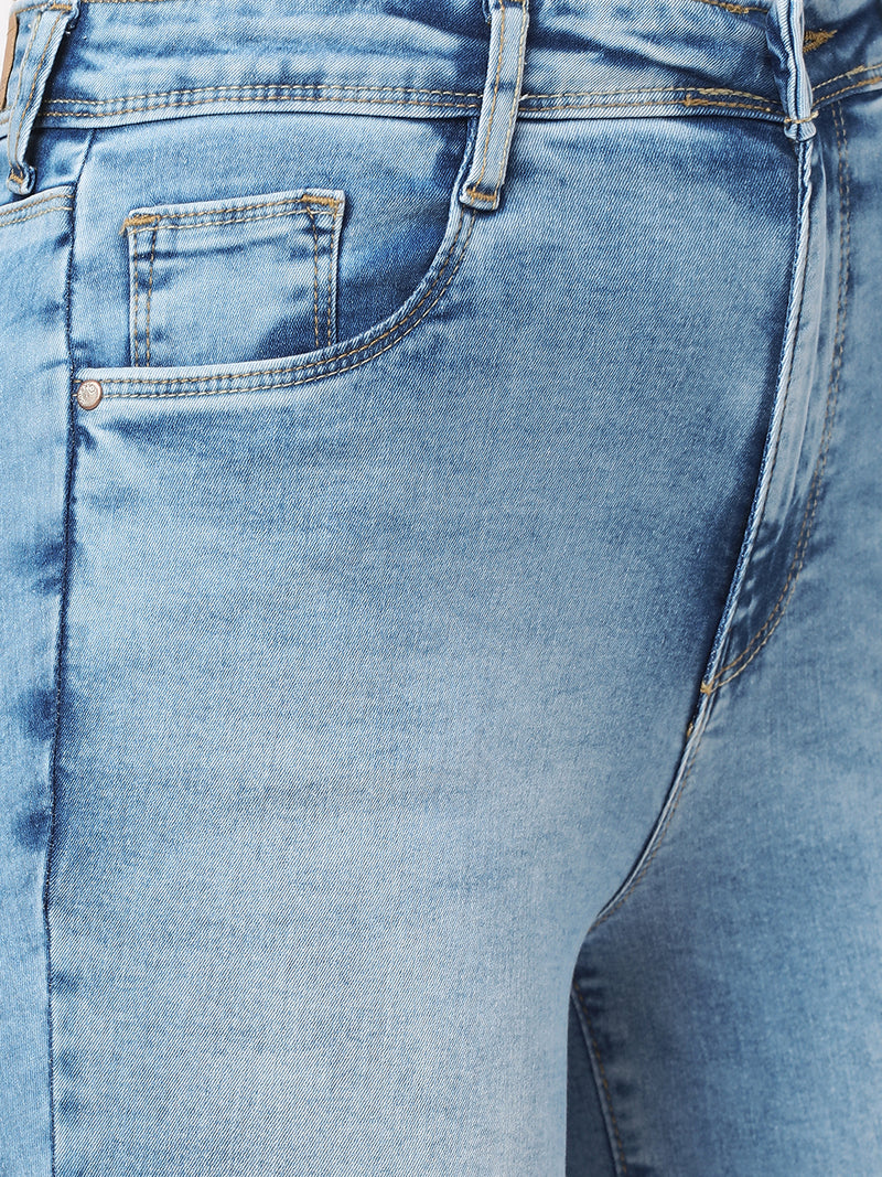 K5013 High-Rise Flared Jeans - Light Blue