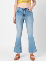 K5013 High-Rise Flared Jeans - Light Blue