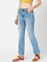 K5013 High-Rise Flared Jeans - Light Blue