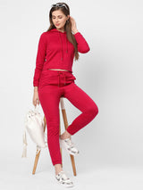Women Pink Solid Sweatshirt - Fuchsia