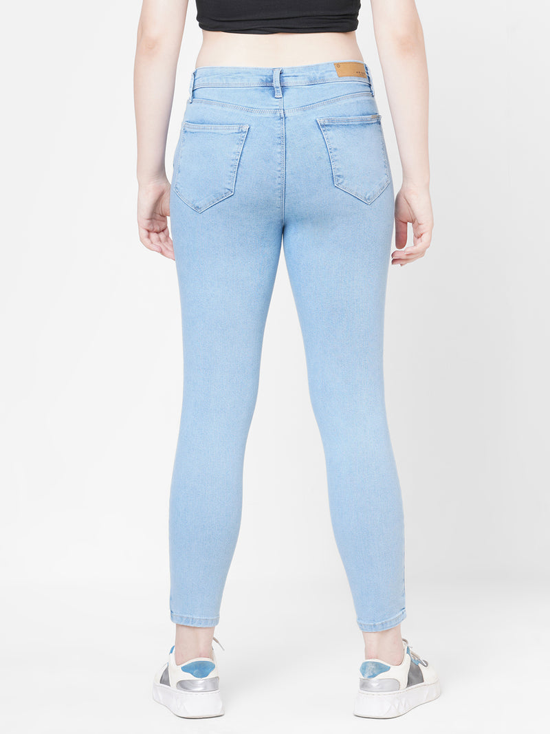 Women Light Blue K4014 High-Rise Skinny Jeans