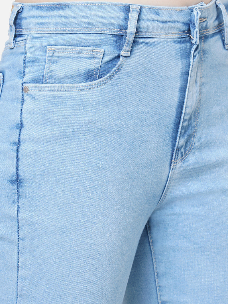 Women Light Blue K4014 High-Rise Skinny Jeans