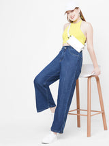 Women Blue K5031 High-Rise Wide Leg Jeans
