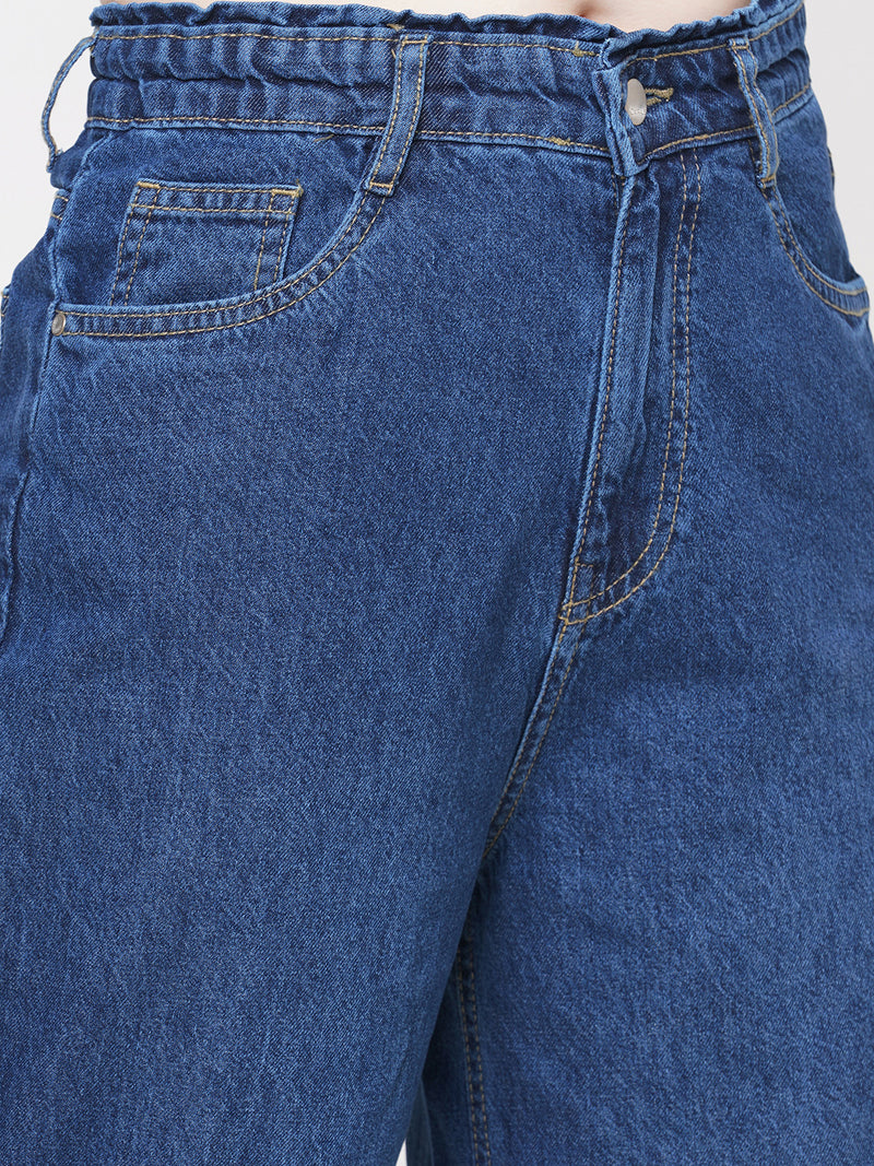 Women Blue K5031 High-Rise Wide Leg Jeans