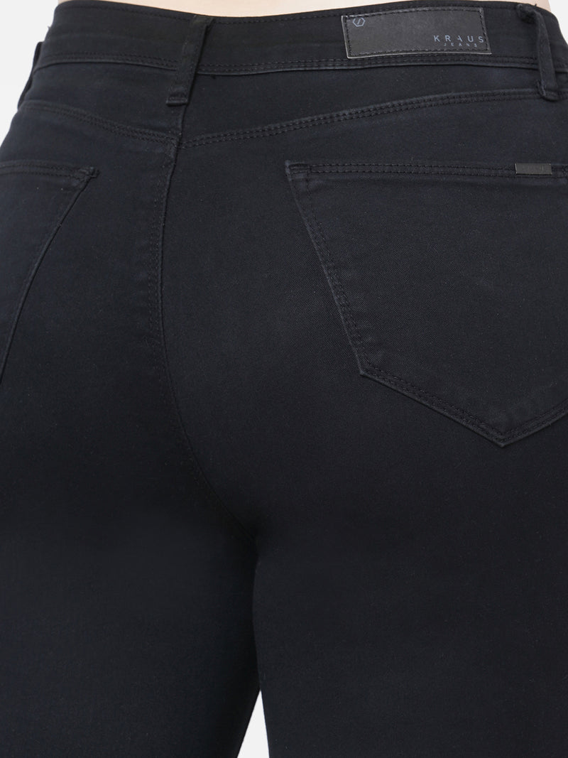 Women Black K5013 High-Rise Flare Jeans