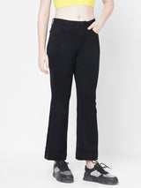 Women Black K5013 High-Rise Flare Jeans