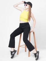 Women Black K5013 High-Rise Flare Jeans
