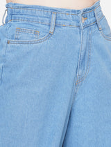 Women Light Blue K5031 High-Rise Wide Leg Jeans