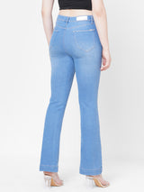 Women Blue K5094 High-Rise Mini Flare Jeans