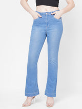 Women Blue K5094 High-Rise Mini Flare Jeans