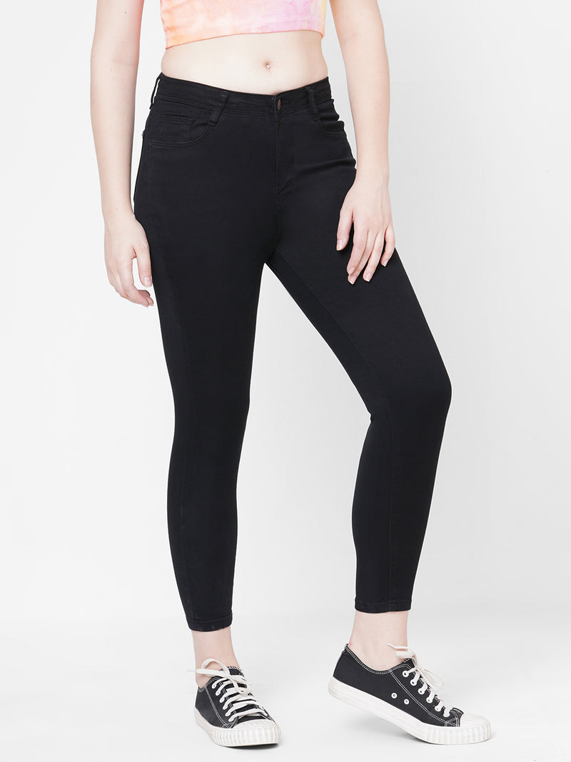Women Black K4014 High-Rise Skinny Jeans