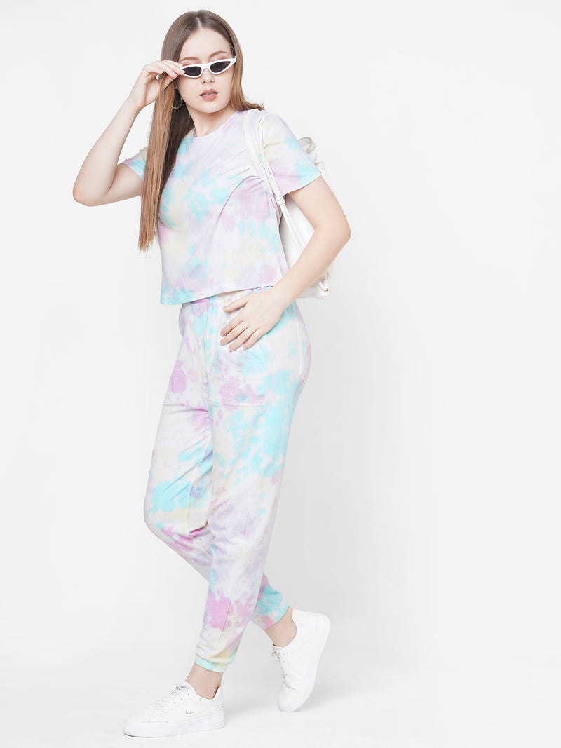 Women Multicolor High Rise Tie & Dye Jogger