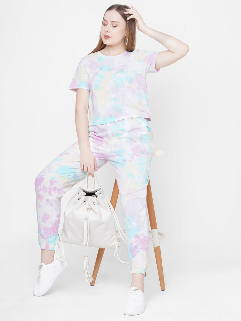 Women Multicolor High Rise Tie & Dye Jogger