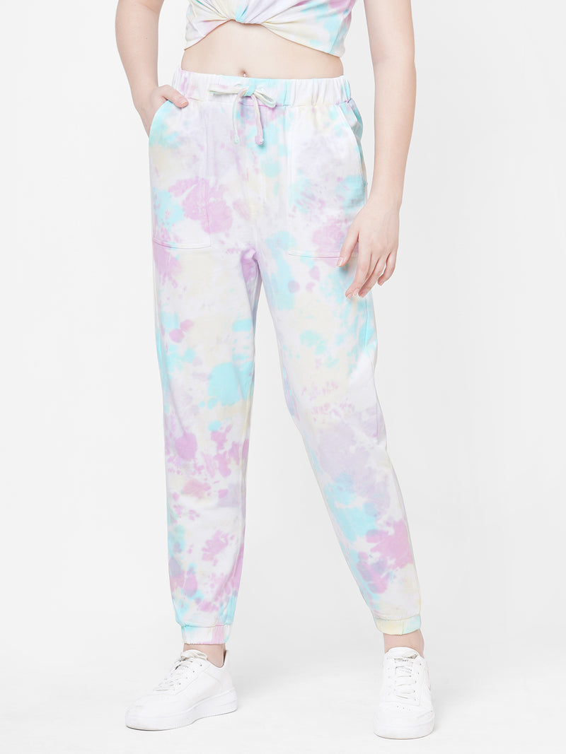Women Multicolor High Rise Tie & Dye Jogger
