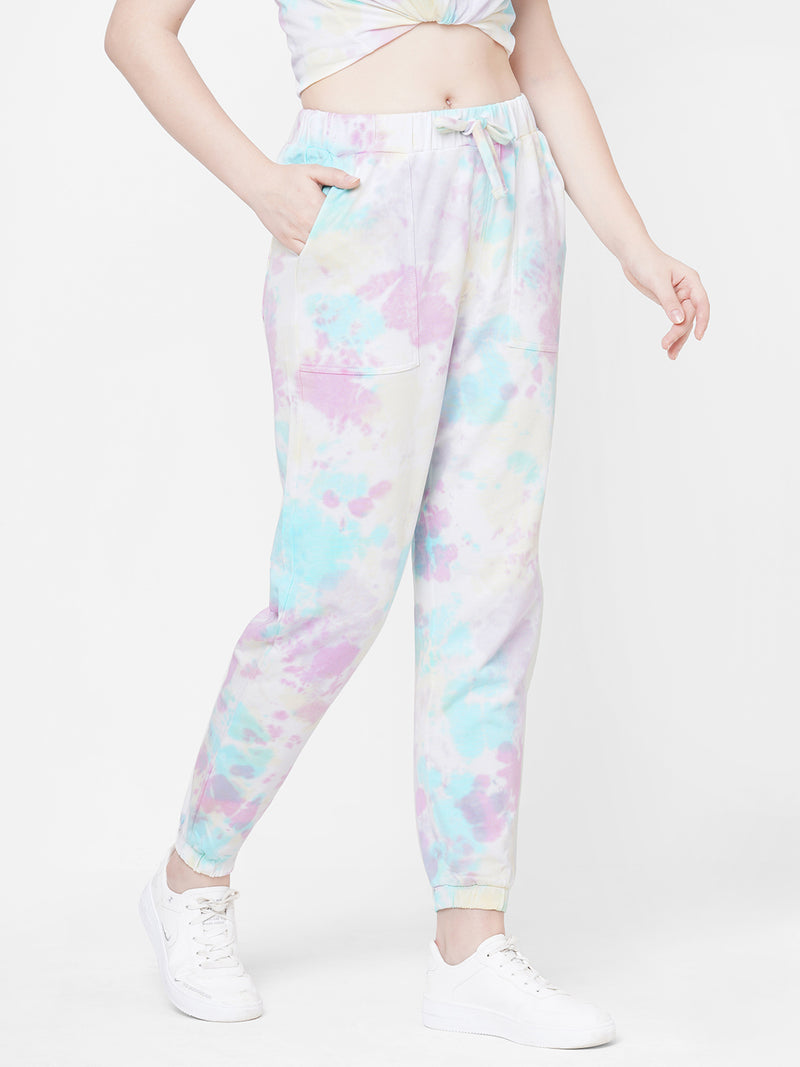 Women Multicolor High Rise Tie & Dye Jogger