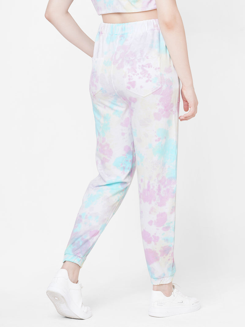 Women Multicolor High Rise Tie & Dye Jogger