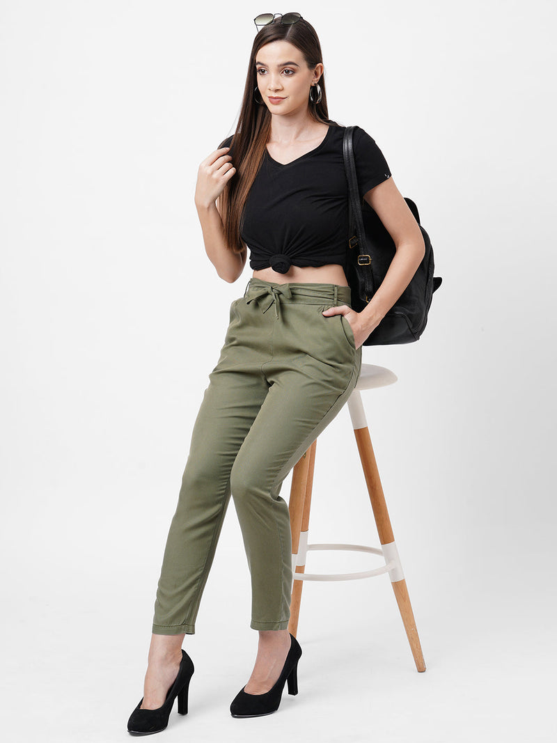High-Rise Paper Bag Pants - Tree House