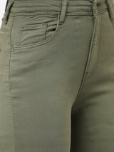 K4014 High-Rise Skinny Jeans - Olive