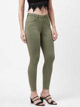 K4014 High-Rise Skinny Jeans - Olive