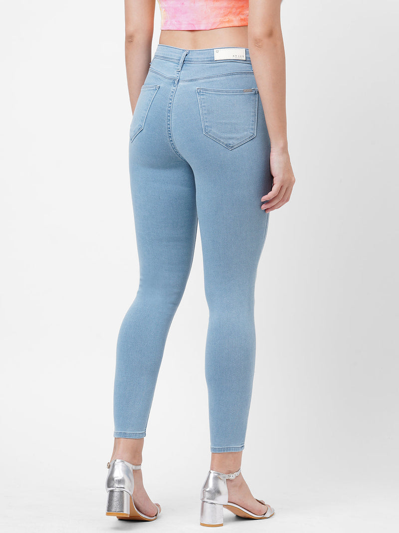 K4014 High-Rise Skinny Jeans - Light Blue