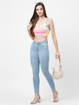 K4014 High-Rise Skinny Jeans - Light Blue