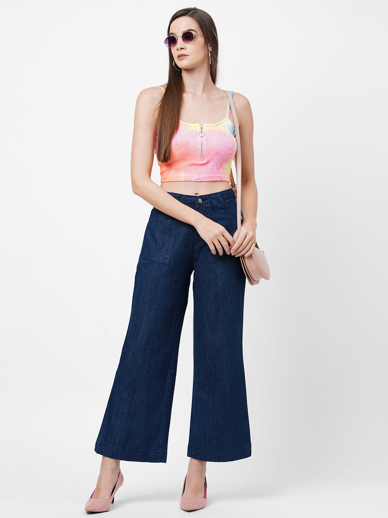 K5031 High-Rise Wide Leg Jeans - Blue