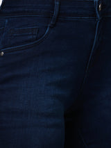 K4041 High-Rise Slim Shorts - Dark Blue