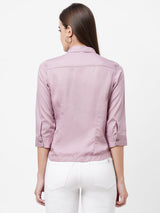 Women Pink Solid Shirt - Dusty Pink