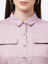Women Pink Solid Shirt - Dusty Pink