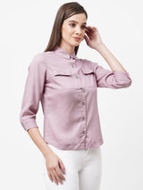 Women Pink Solid Shirt - Dusty Pink