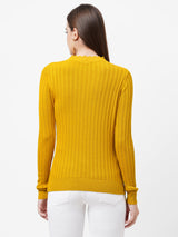 Women Mustard Solid Sweater - Mustard