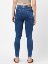 K4014 High-Rise Skinny Ripped Jeans - Blue