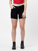 K4041 High-Rise Slim Shorts - Black