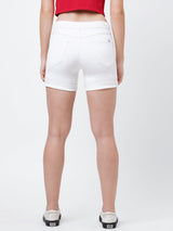 K4041 High-Rise Slim Shorts - White