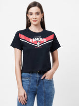 Women Navy Printed T-Shirts - Navy